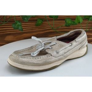 Sperry Top-Sider Youth Girls‎ Shoes Size 2 M Beige Boat Shoe Leather